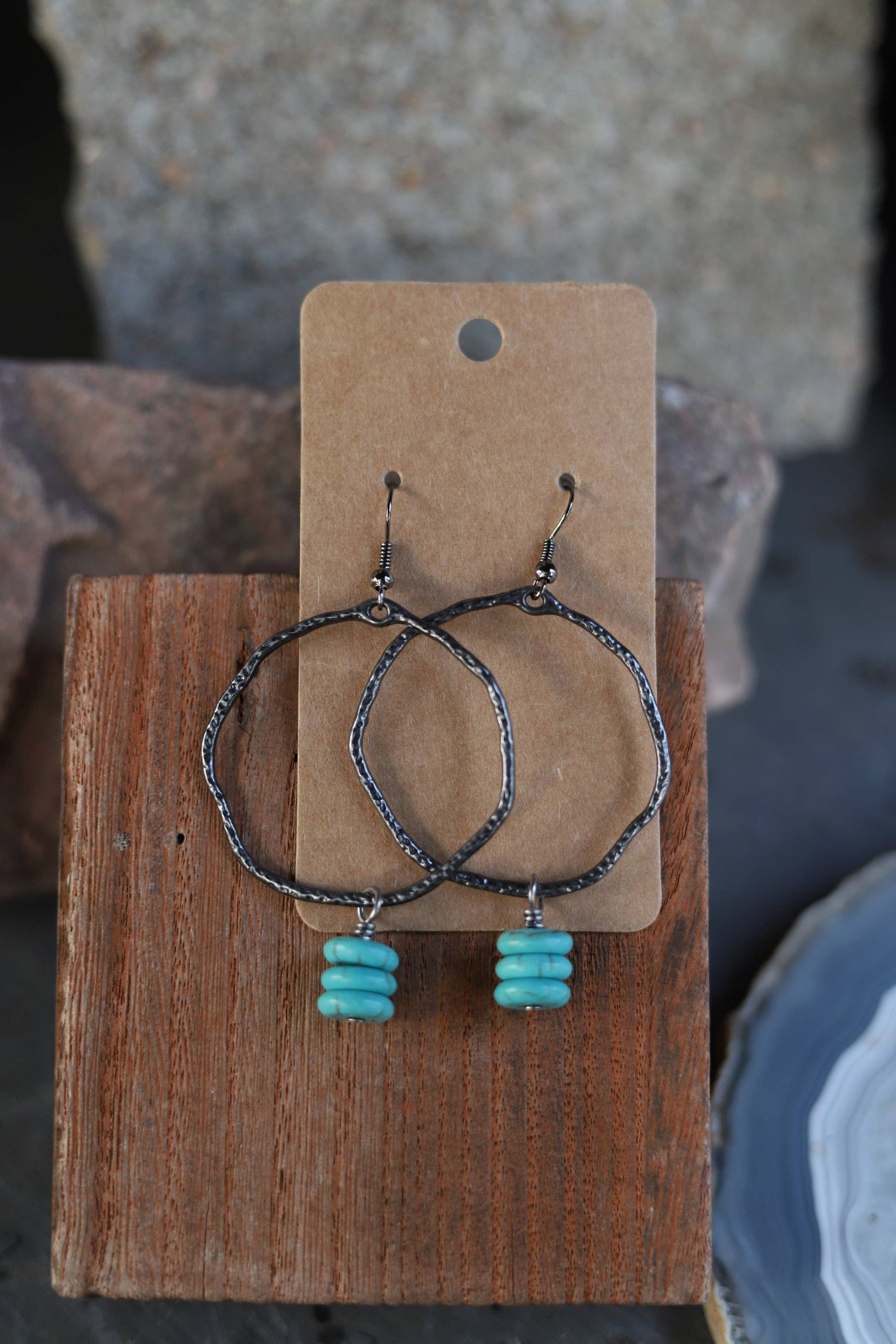 Antique Hoop Turquoise Earrings