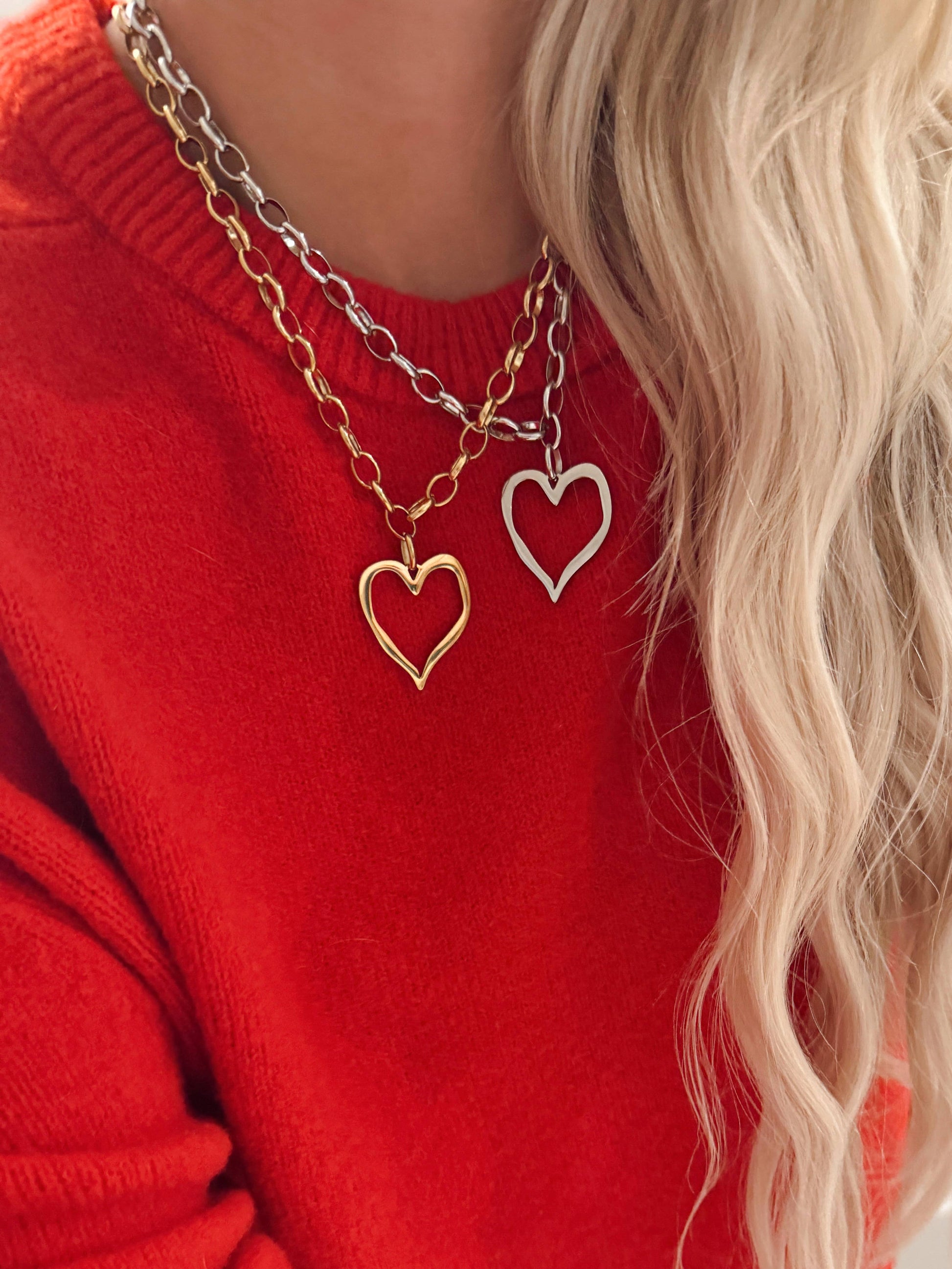 Blair Large Heart Necklace - Gold