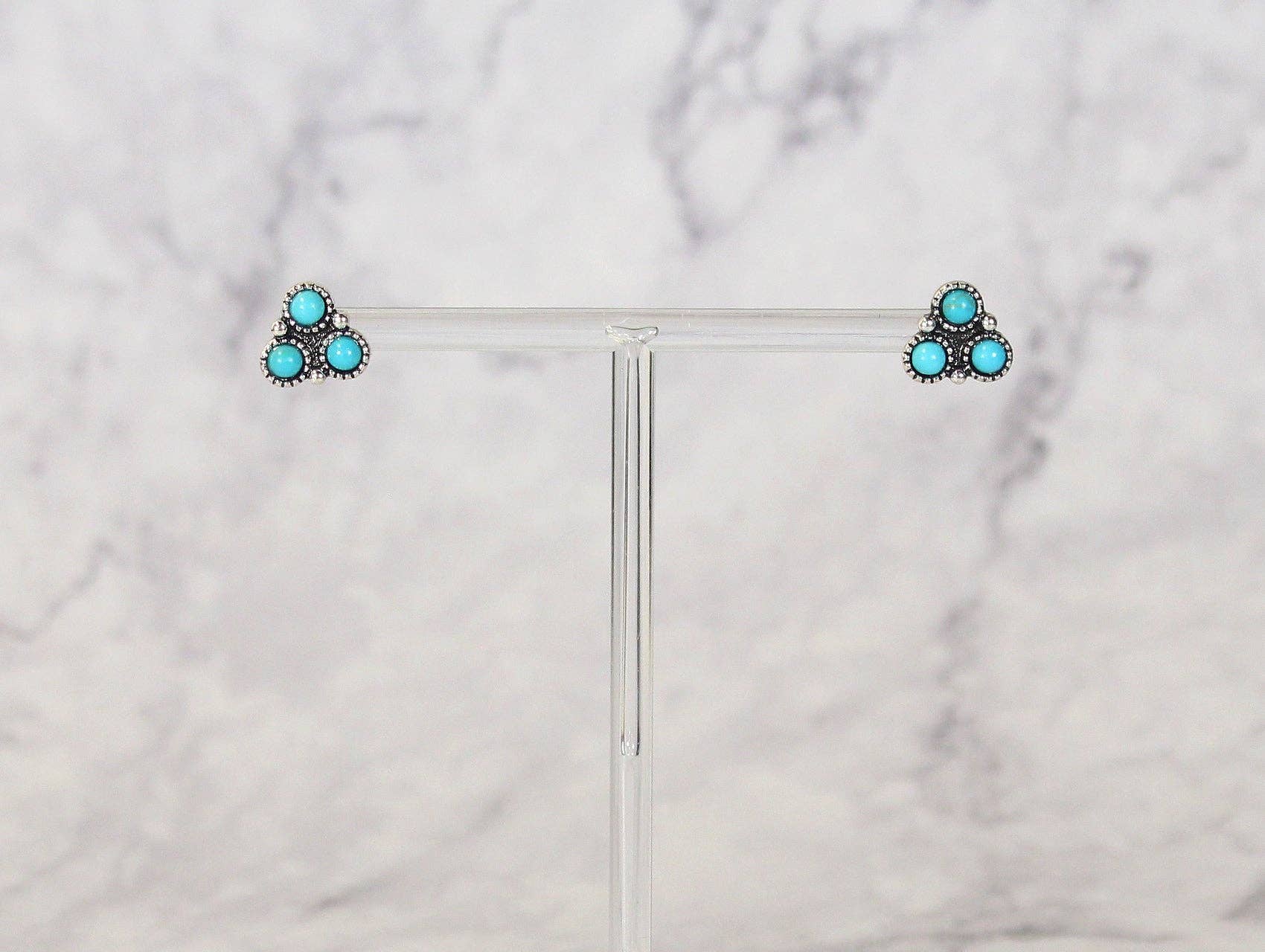 Small Turquoise Cluster Studs