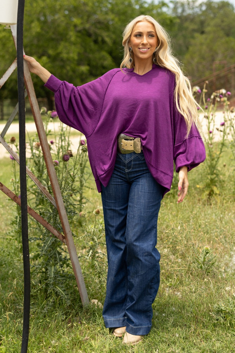 Effortless Flowy and Flattering Top-Berry
