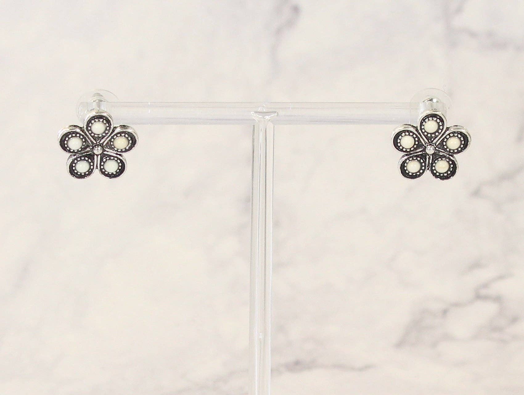 Bone Flower Studs