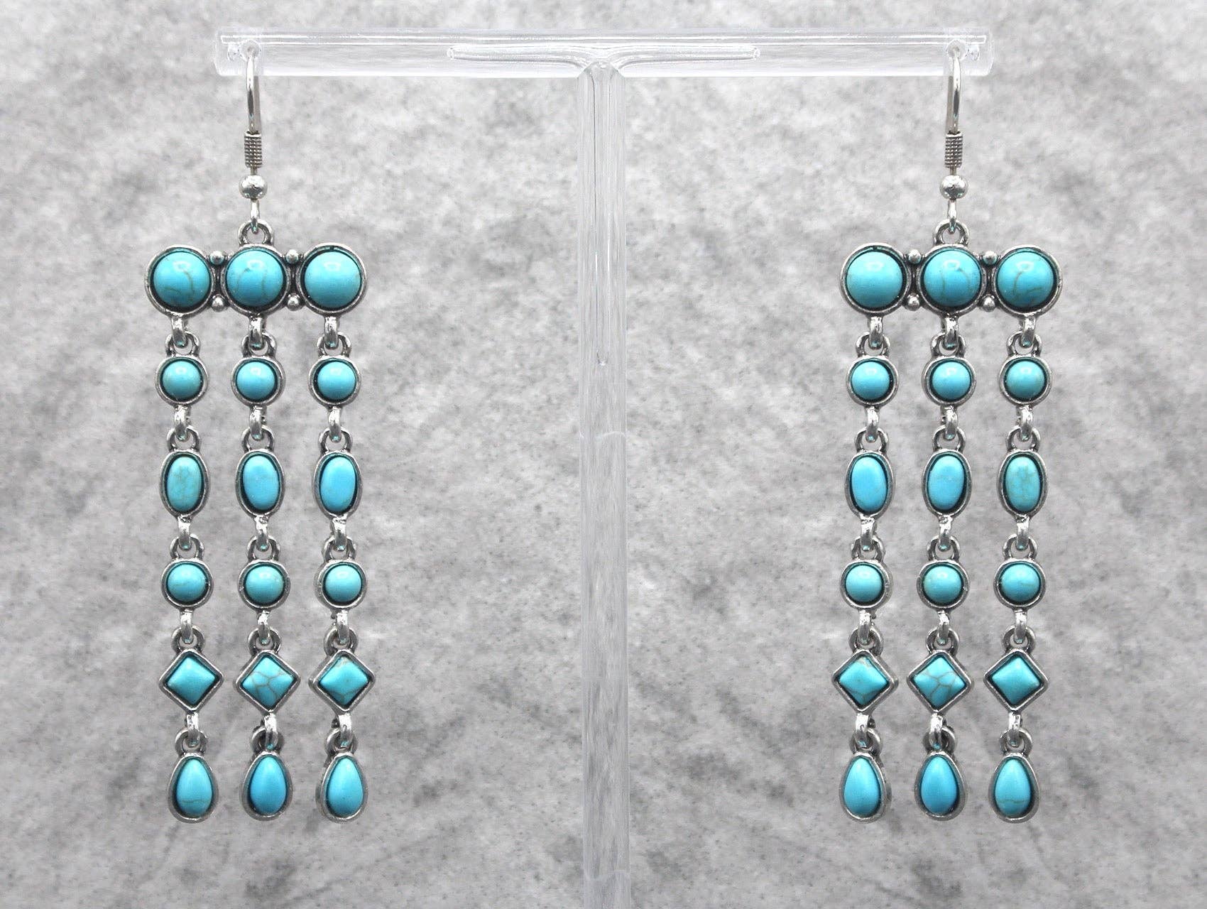 Turquoise & Silver Dangle Earrings