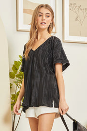 Making It Look Easy Pleated Blouse - Multiple Colors!