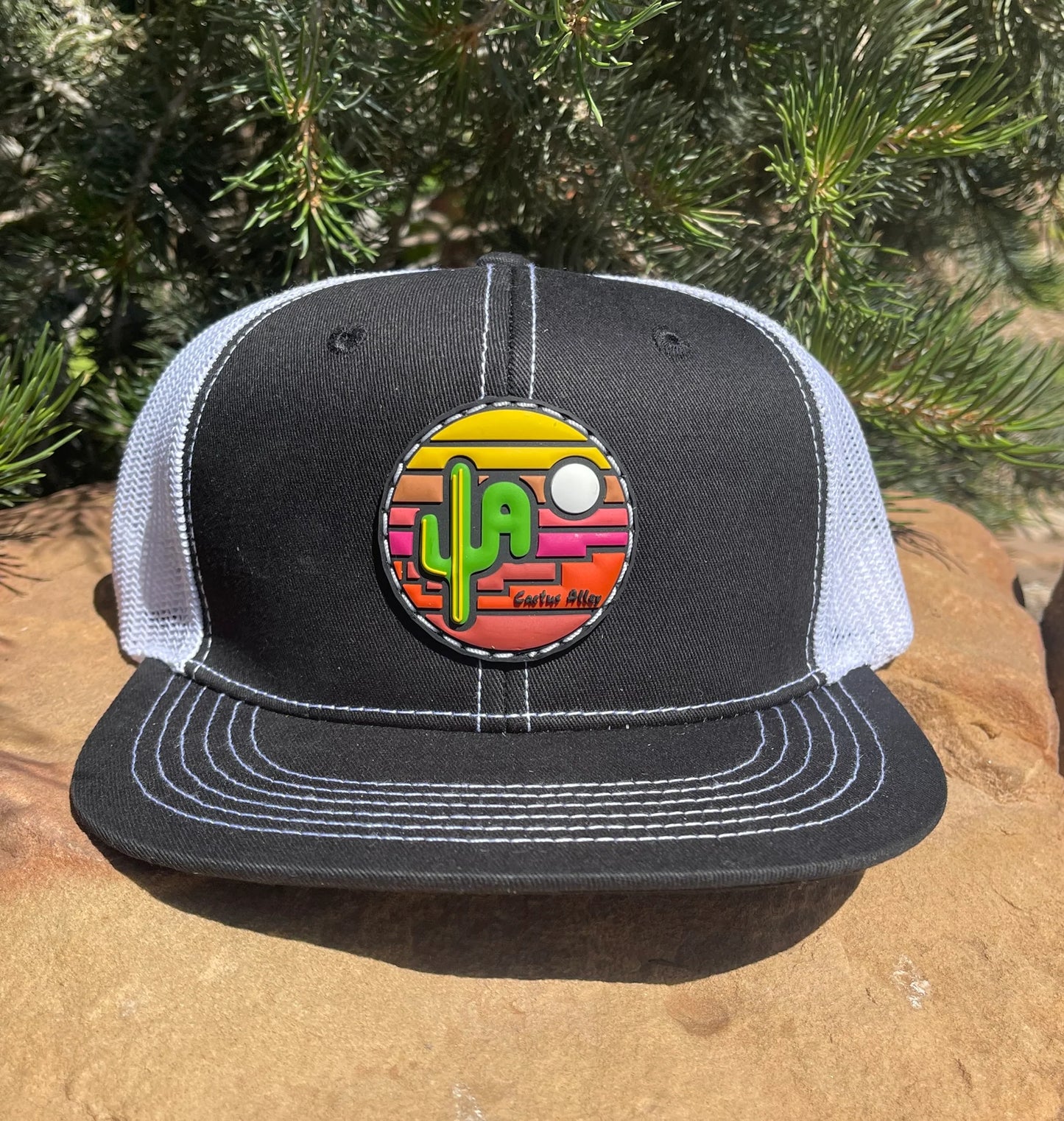 “Sunset"- Black with White Snapback Cap