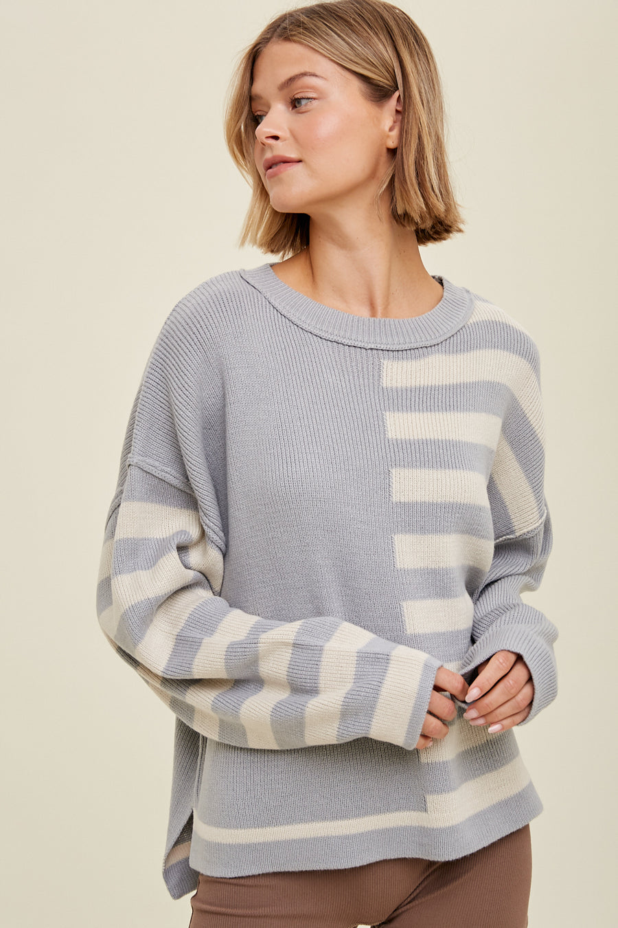 Say It Again Cloud Stripe Sweater