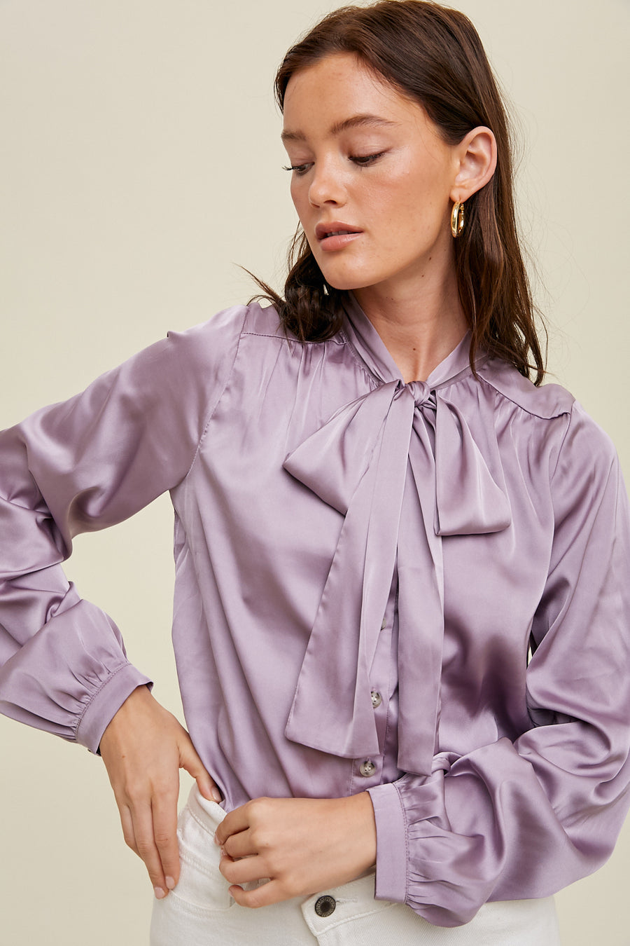 The One I Want Satin Midnight Blouse