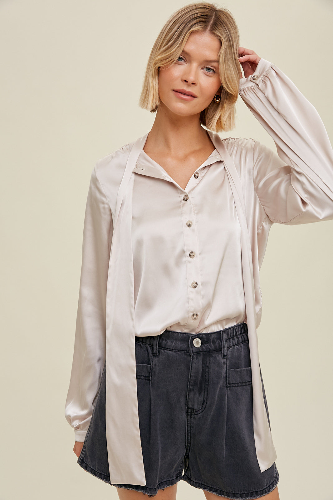 The One I Want Satin Shell Blouse