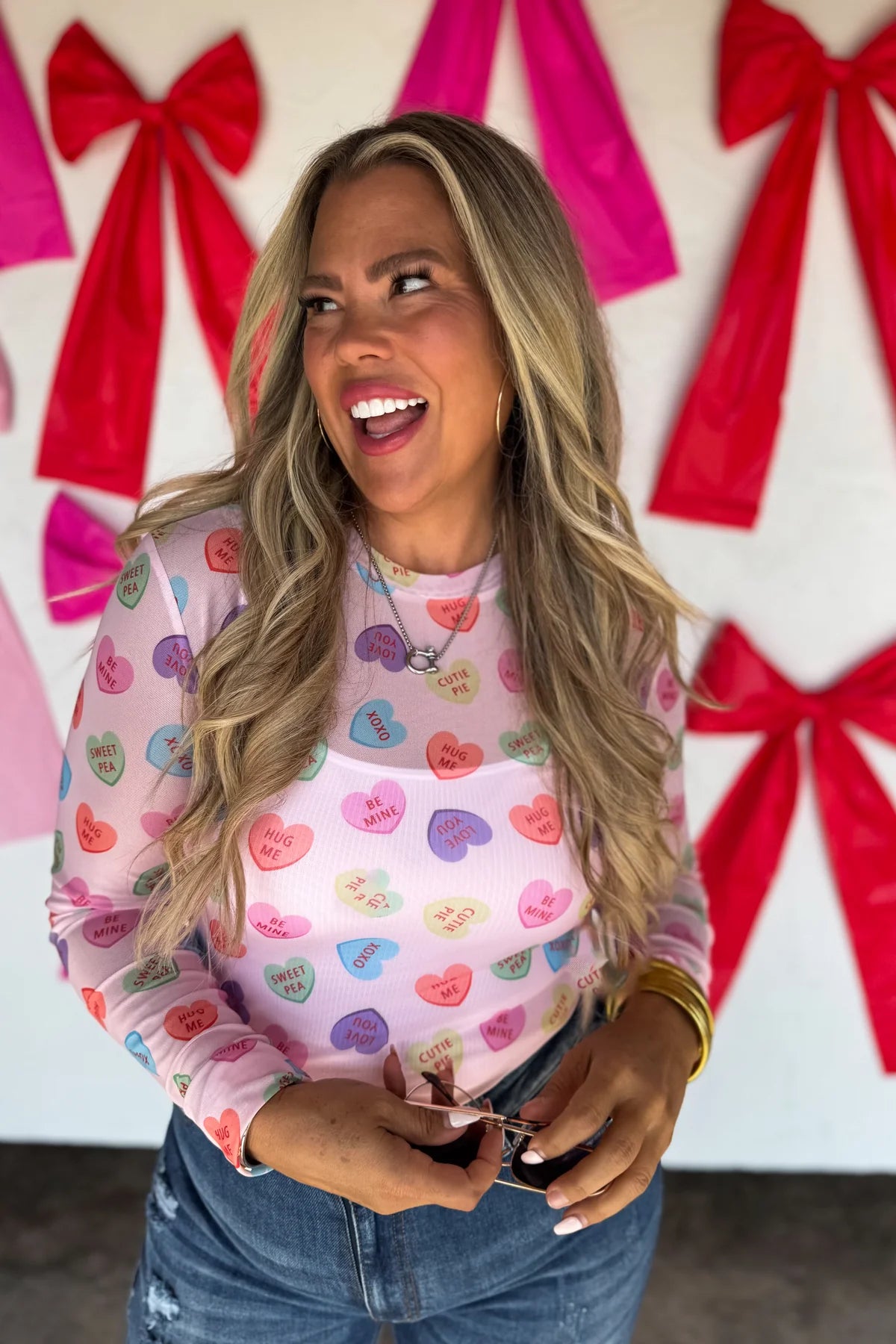 PREORDER - CANDY HEARTS VALENTINES DRESS IT UP MESH TOPS - BLAKELEY