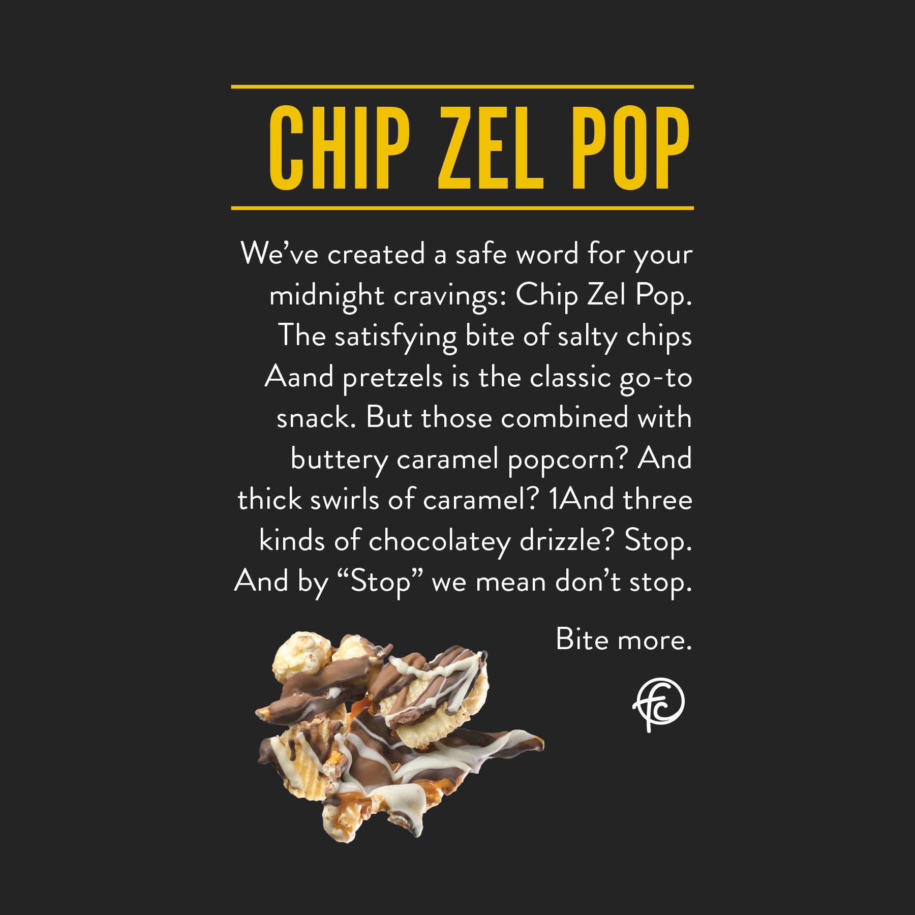 Chip Zel Pop | Caramel Popcorn with Chocolate | 5-ounce Bags