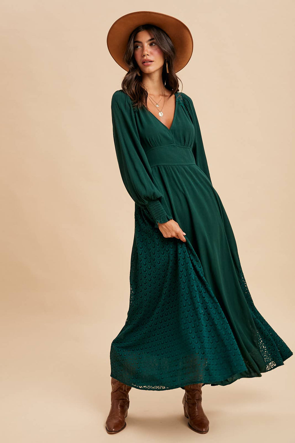 The Emerald Grace Lace Maxi