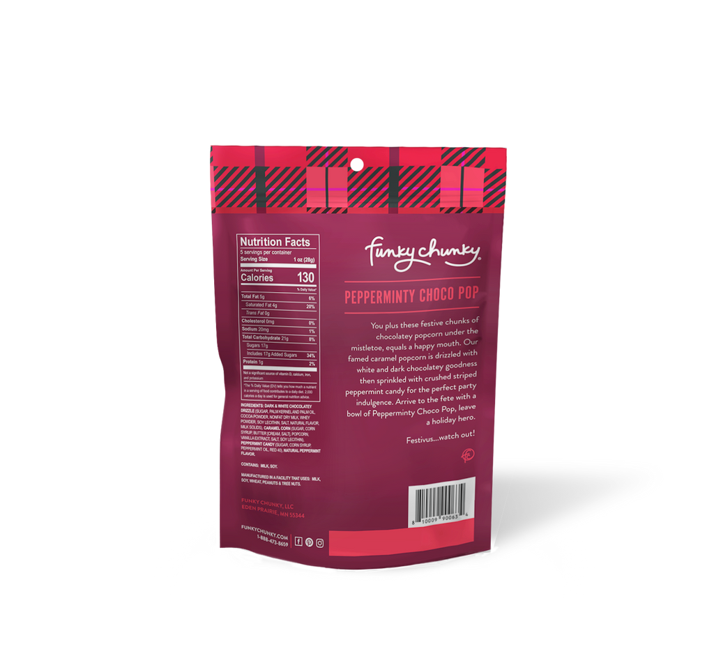 Pepperminty Choco Pop | Caramel Corn Holiday Popcorn | bags