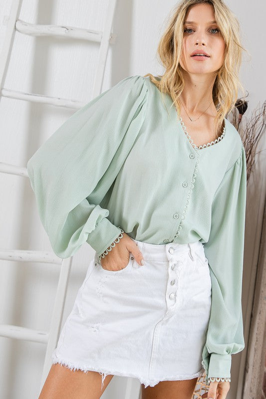 Day in The Life Button Down Blouse