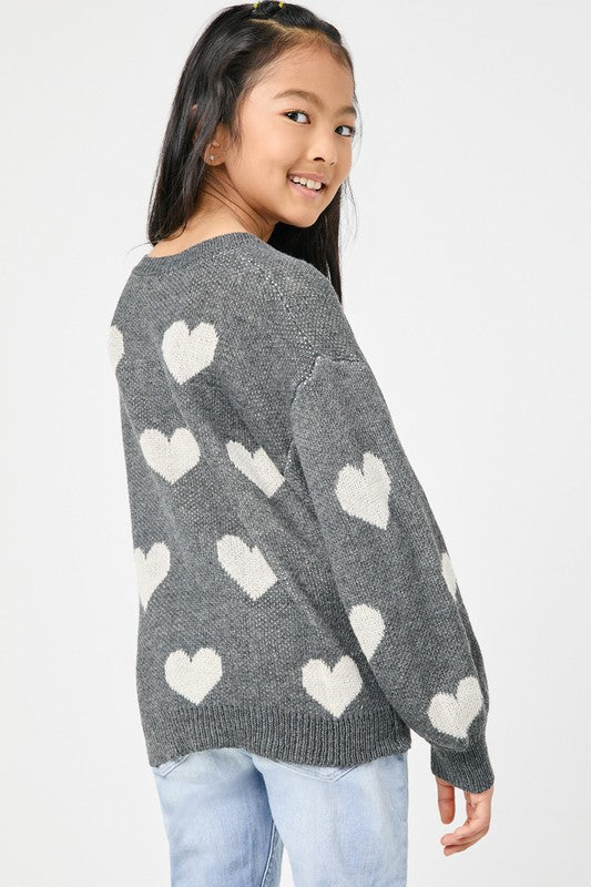 Queen Of Hearts Girls Sweater