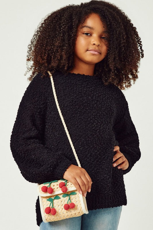 Movie Night Girls Popcorn Sweater - 3 Colors!