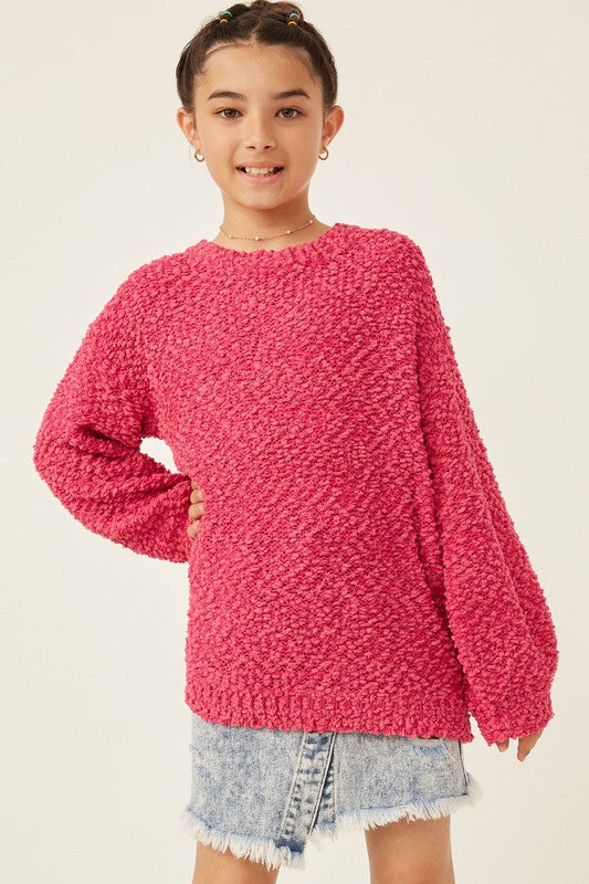 Movie Night Girls Popcorn Sweater - 3 Colors!