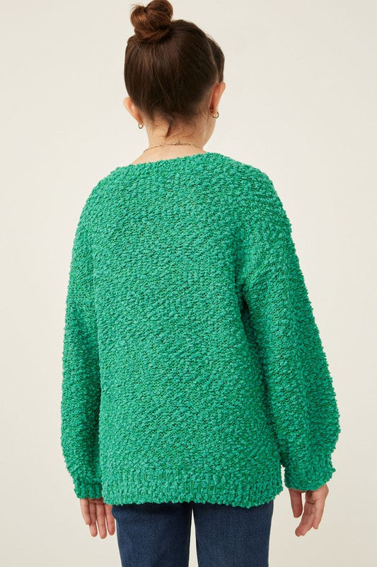 Movie Night Girls Popcorn Sweater - 3 Colors!