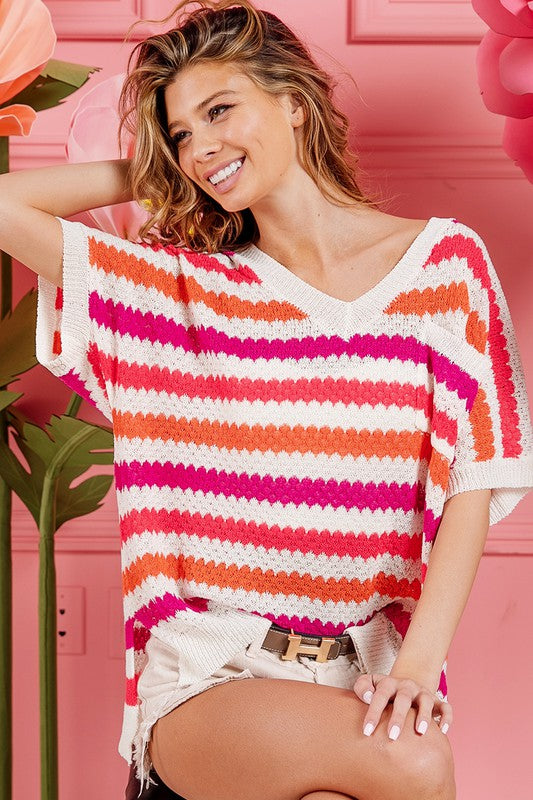 Springtime Spirit Stripe Sweater - Two Colors