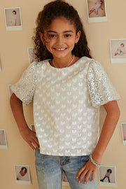 Dancing Under Hearts Girls Sequin Top