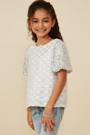 Dancing Under Hearts Girls Sequin Top