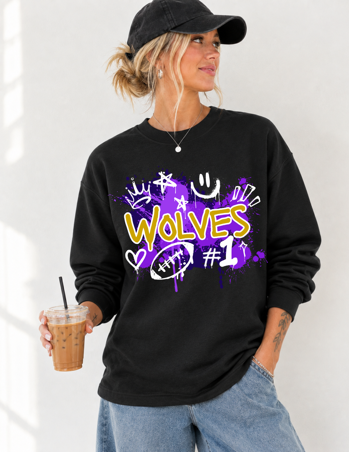Grunge Wolves Graphic T-Shirt