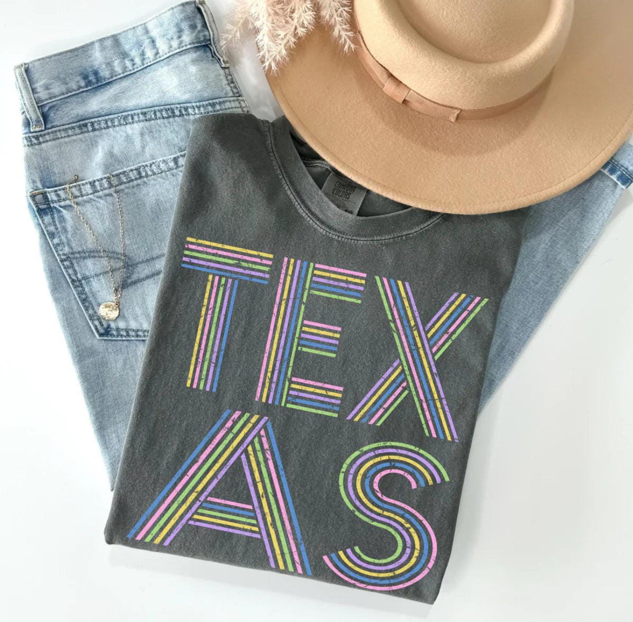 Neon Texas Lines Graphic Tee