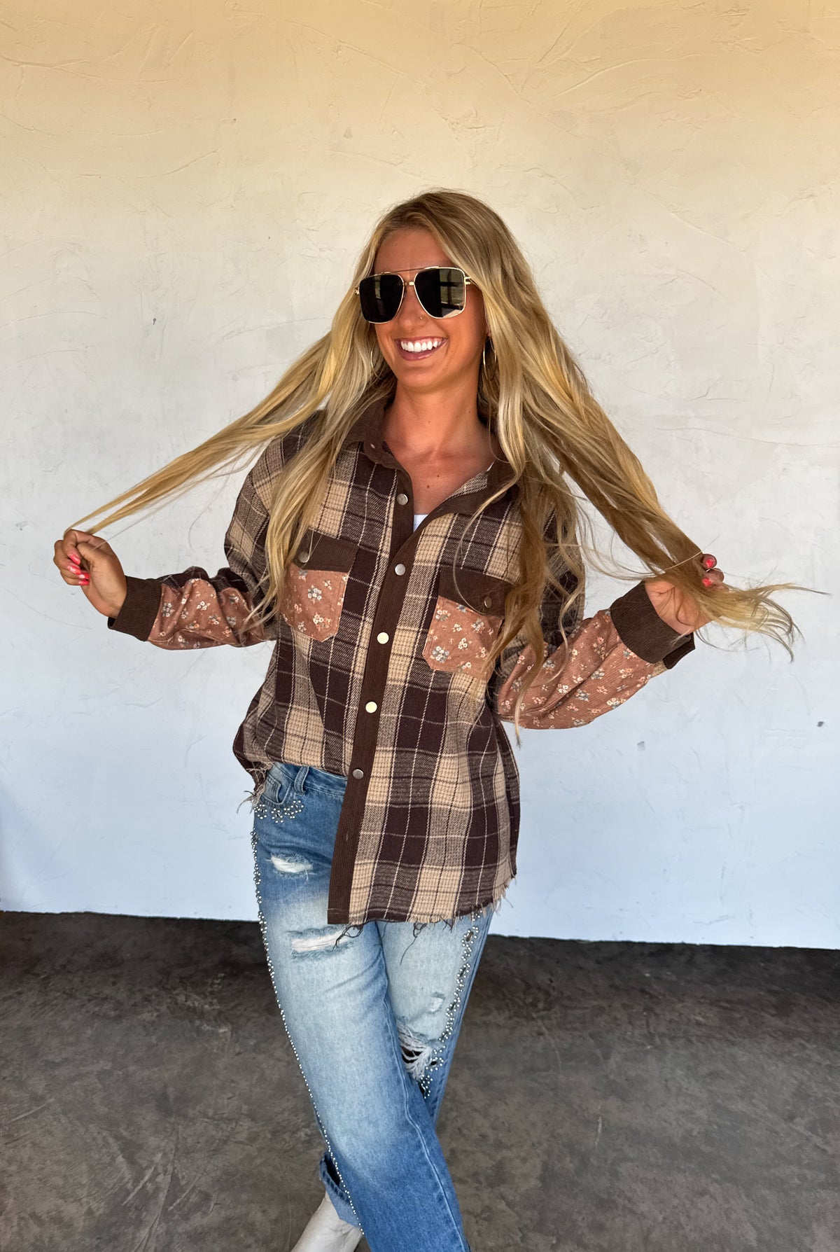 PREORDER- SCARLETT PLAID SHACKET