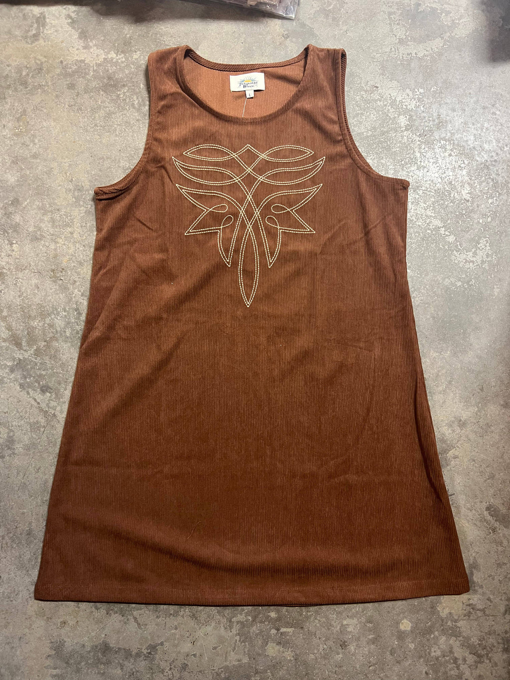 Brown Front Stitch Dress