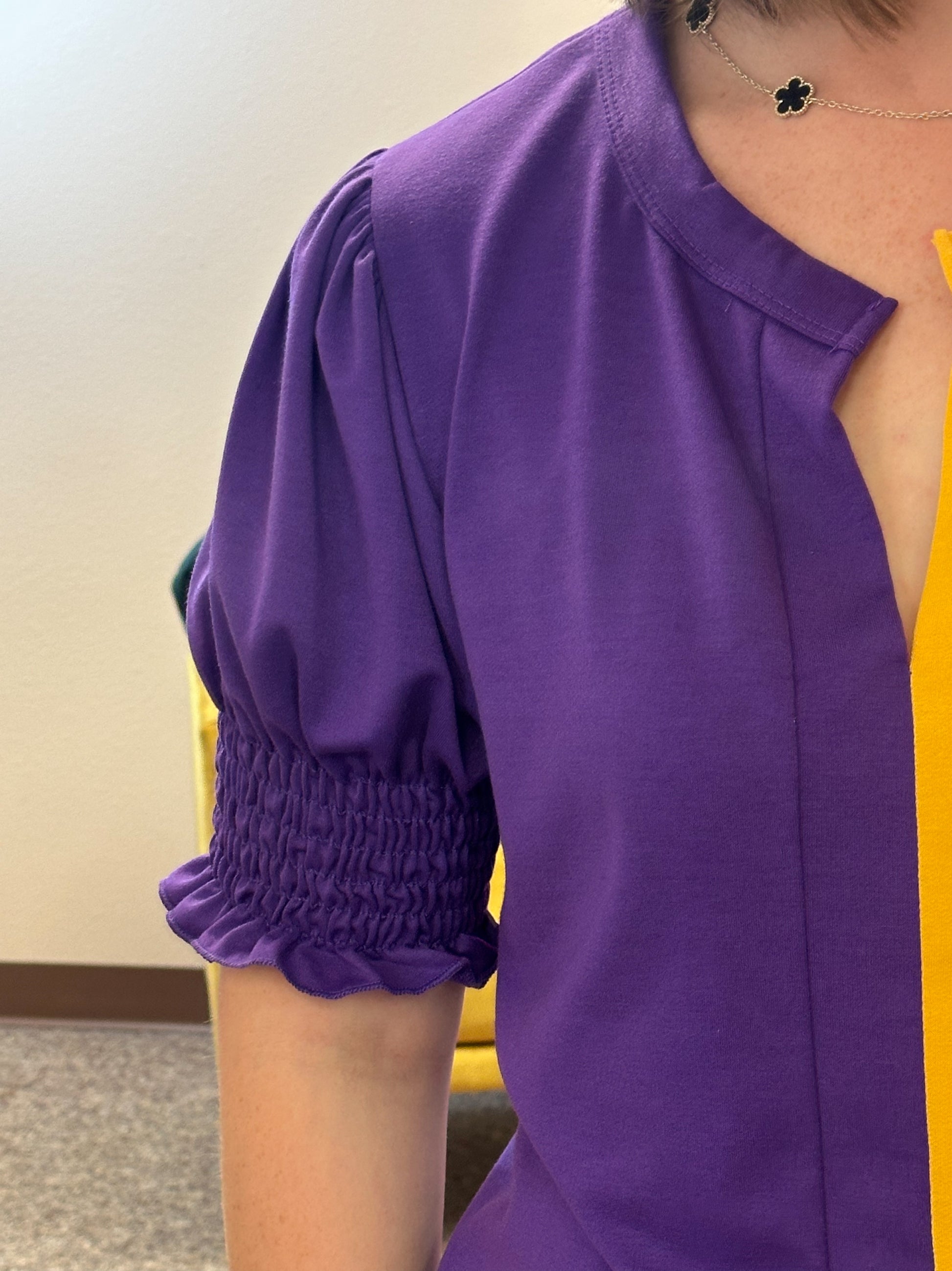 Game Day Ready Mustard & Purple Top
