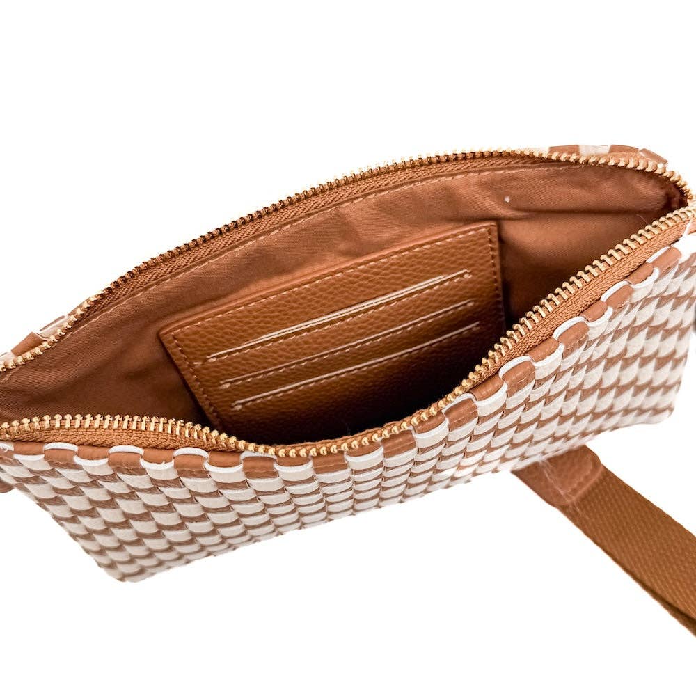 Emma Woven Clutch Wristlet: Cream