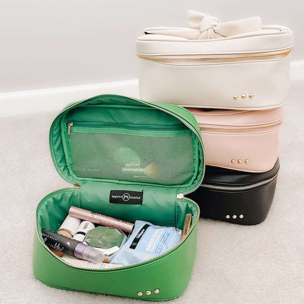 Madelyn Bow Makeup Bag Wholesale: Black