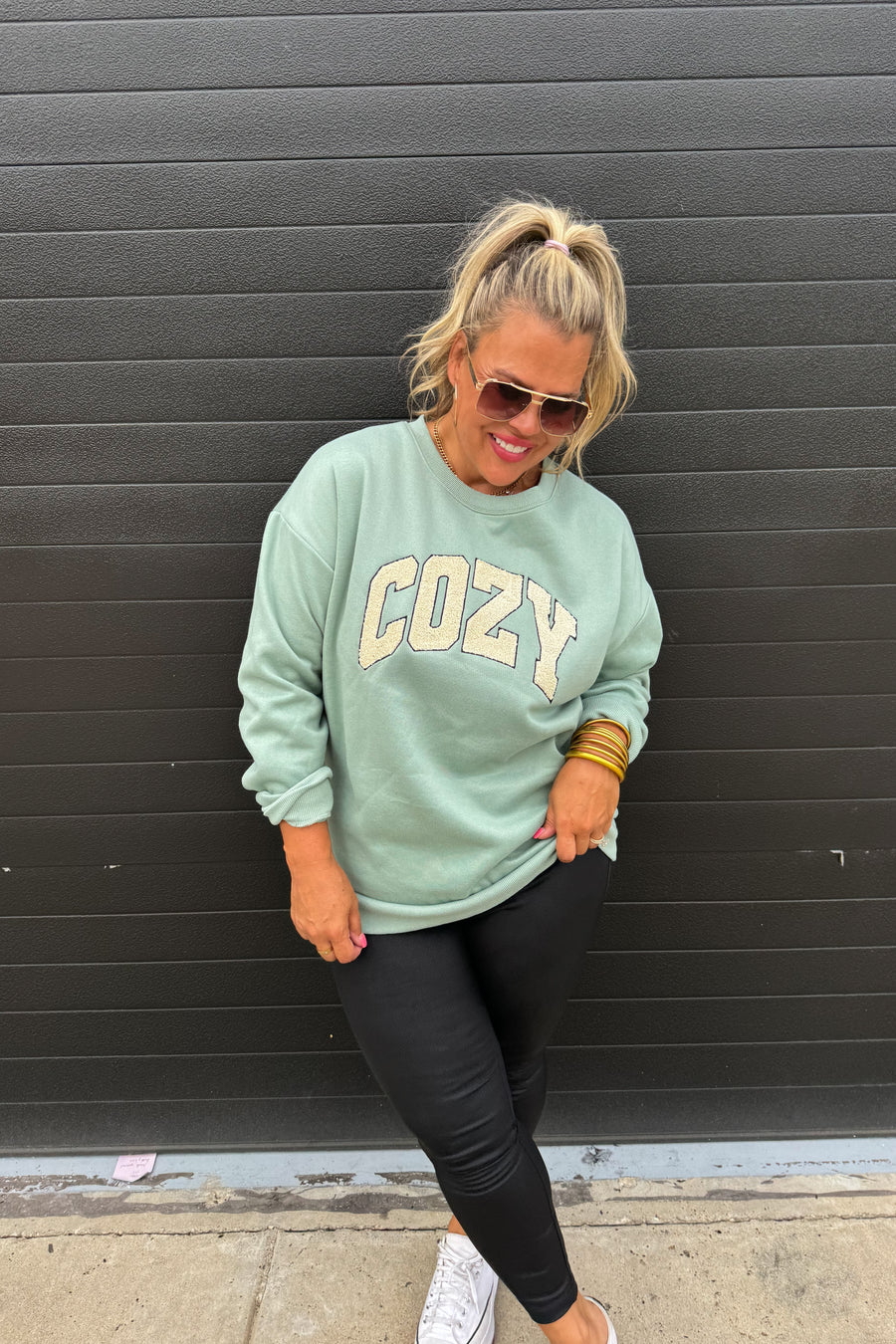 Sherpa Cozy Embroidered Sweatshirt