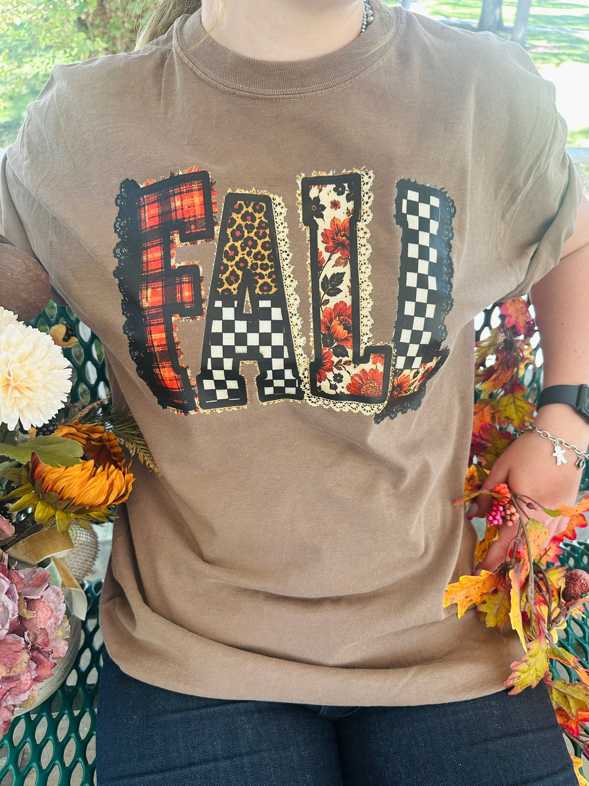 Vintage Lace Fall Graphic T-Shirt