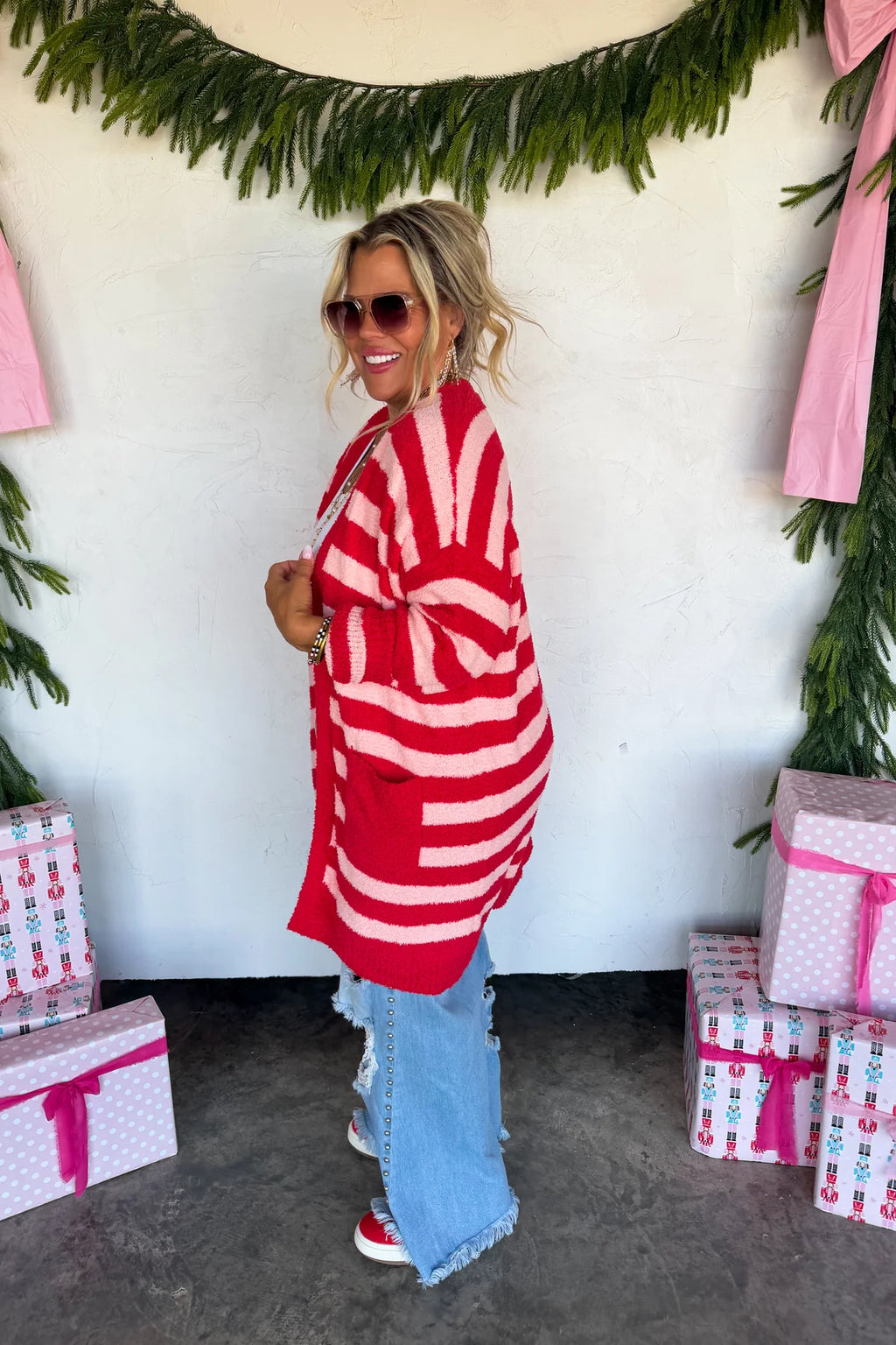 PREORDER- COZY CHRISTMAS CLOUD CARDIGAN | STRIPES