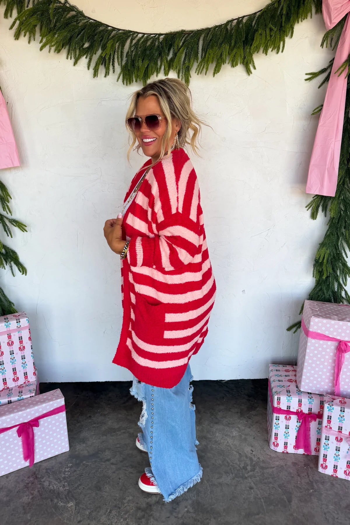 PREORDER- COZY CHRISTMAS CLOUD CARDIGAN | STRIPES