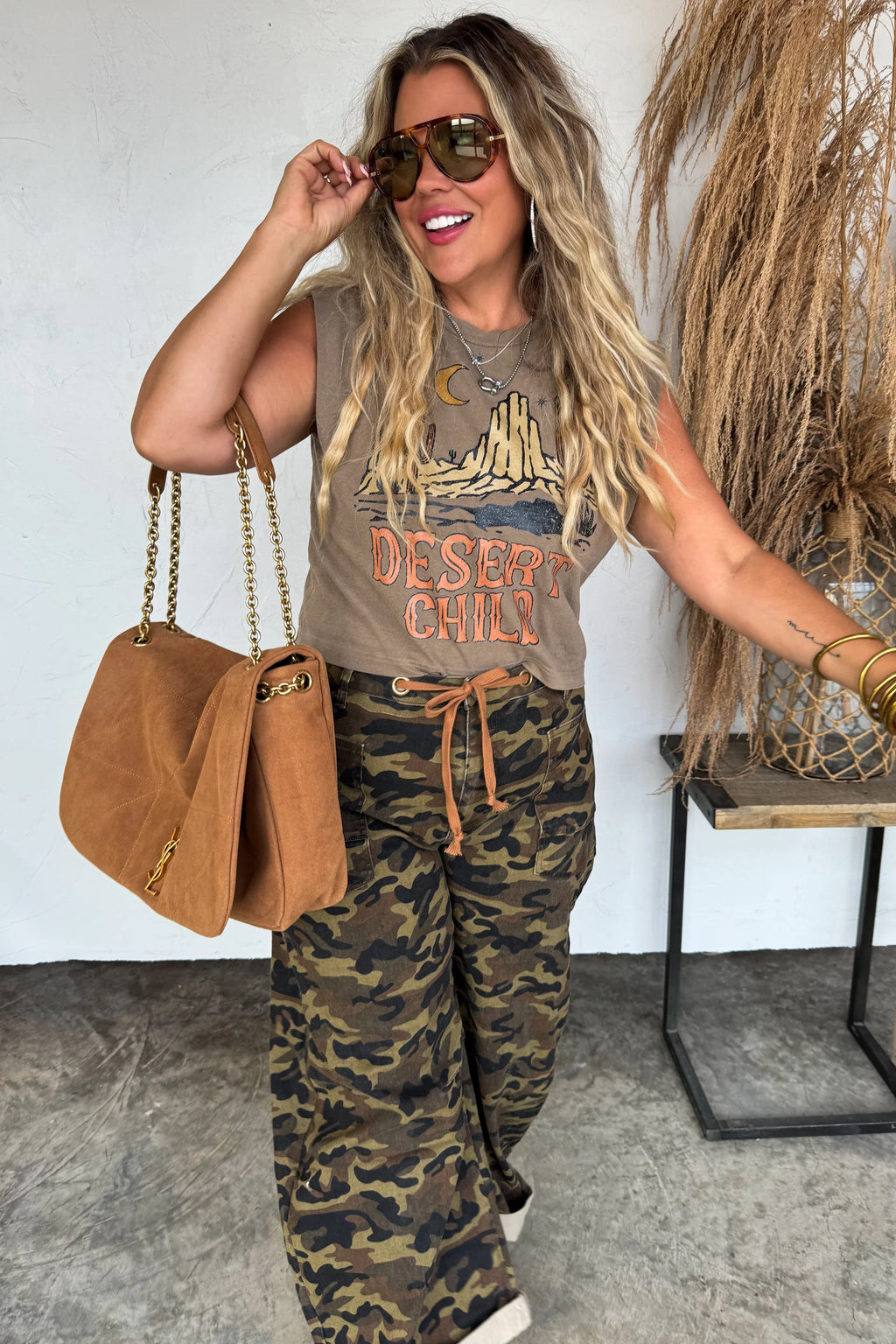 PREORDER- BLAKELEY BROGAN CAMO BARREL JEANS