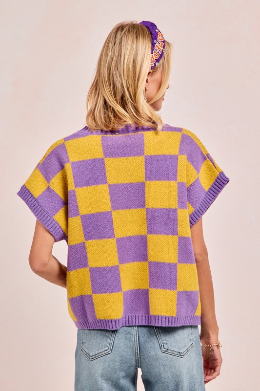 Gameday Theme Sequin All-Over Sweater Top