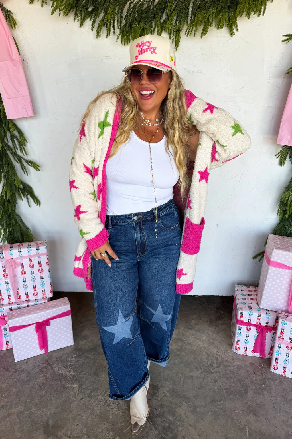 PREORDER- COZY CHRISTMAS CLOUD CARDIGAN | STARS