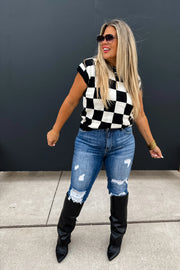 Sidni Checkered Sweater Vest - 2 Colors Available!!