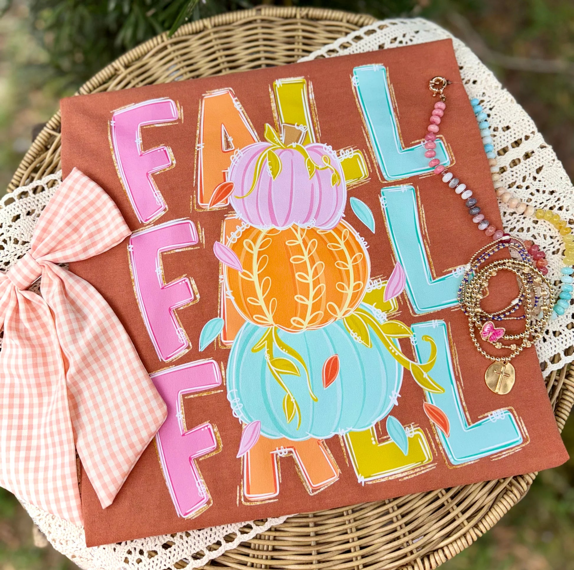 Stacked Fall Pumpkins Trio Graphic T-Shirt