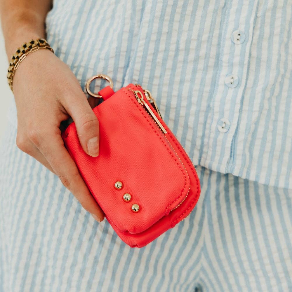 Nylon Cameron Clippable Double Zip Card Wallet: Camouflage