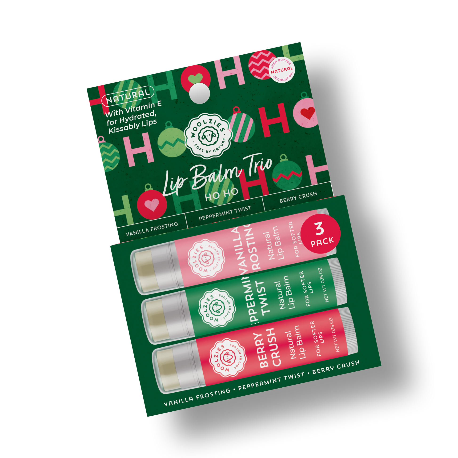 Natural Shea Butter Lip Balm Trio – HO HO Holiday