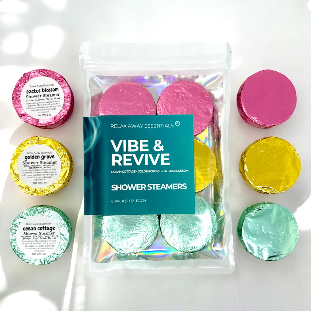 Vibe and Revive Shower Steamers 6 Pack - Made in USA - Spa