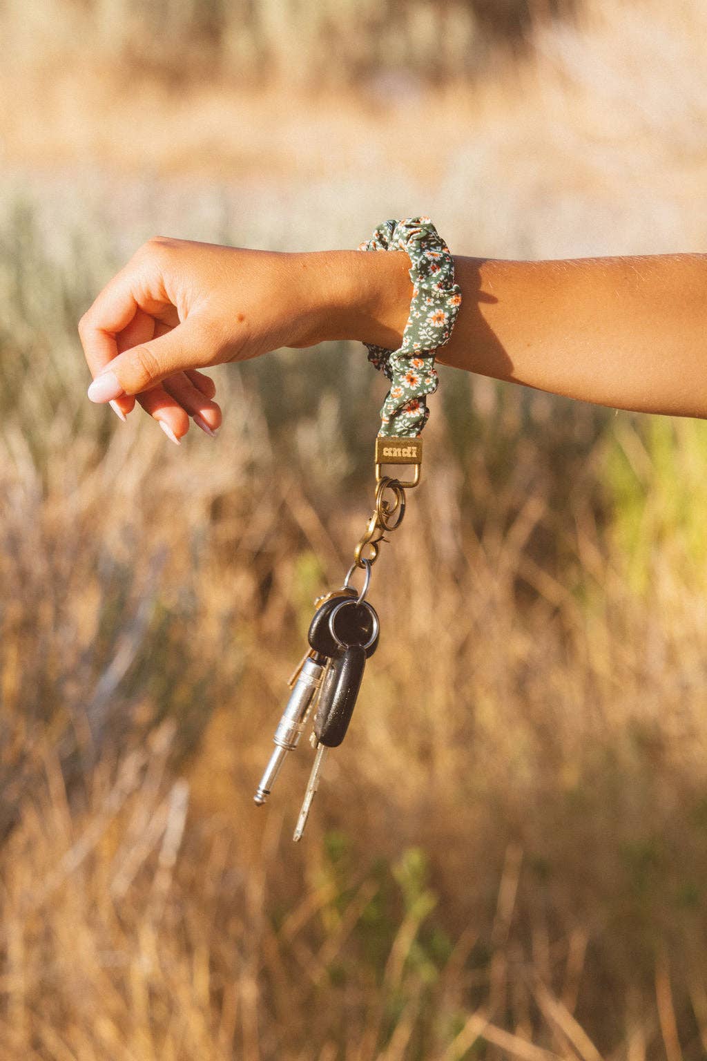 Green Floral Keychain
