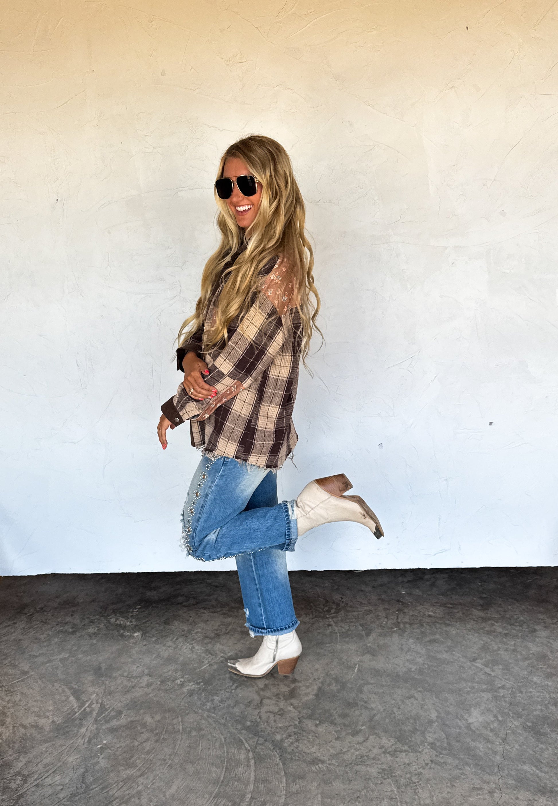 PREORDER- SCARLETT PLAID SHACKET