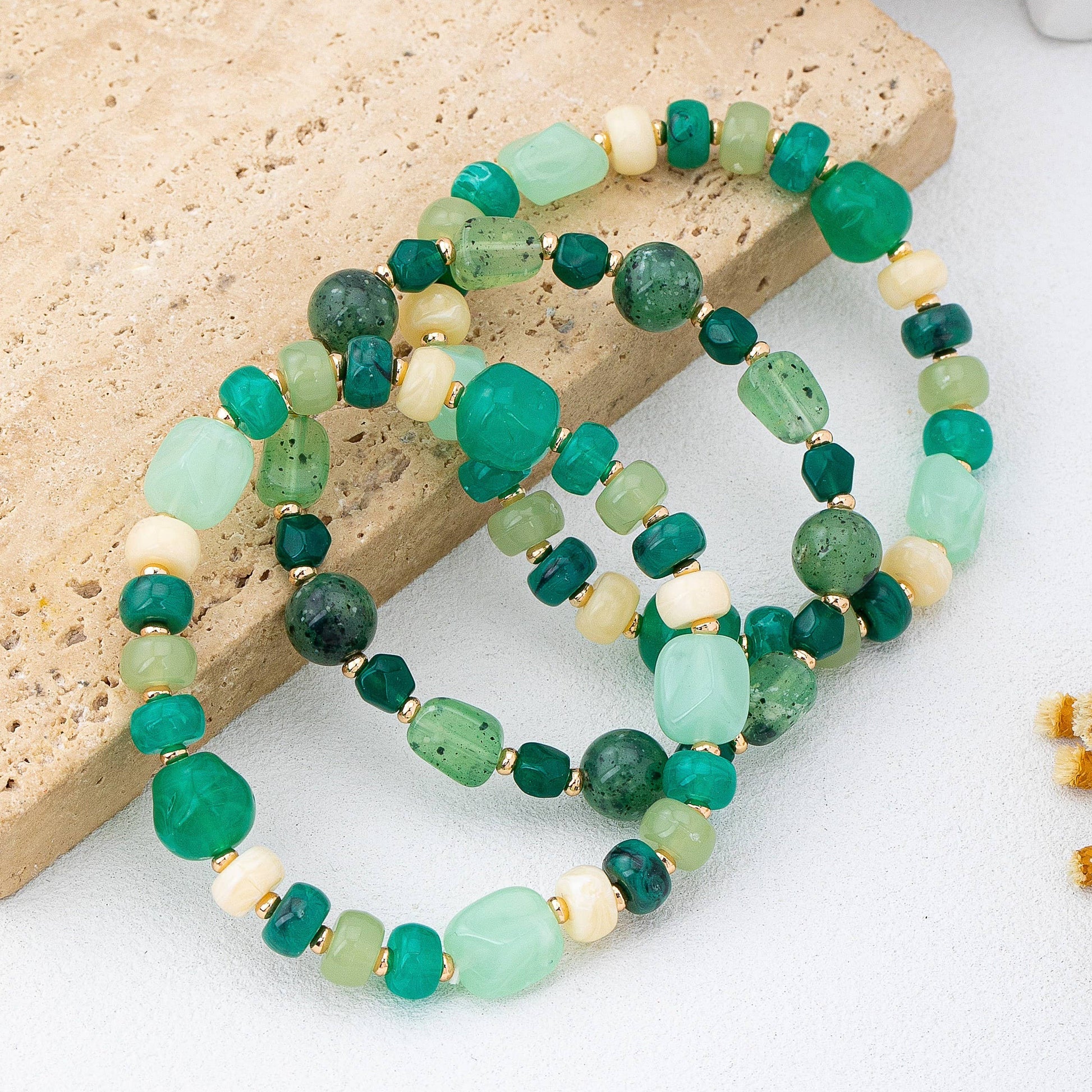 Boho Multi-Color Beaded Bracelet Set | 80B1746: JADE