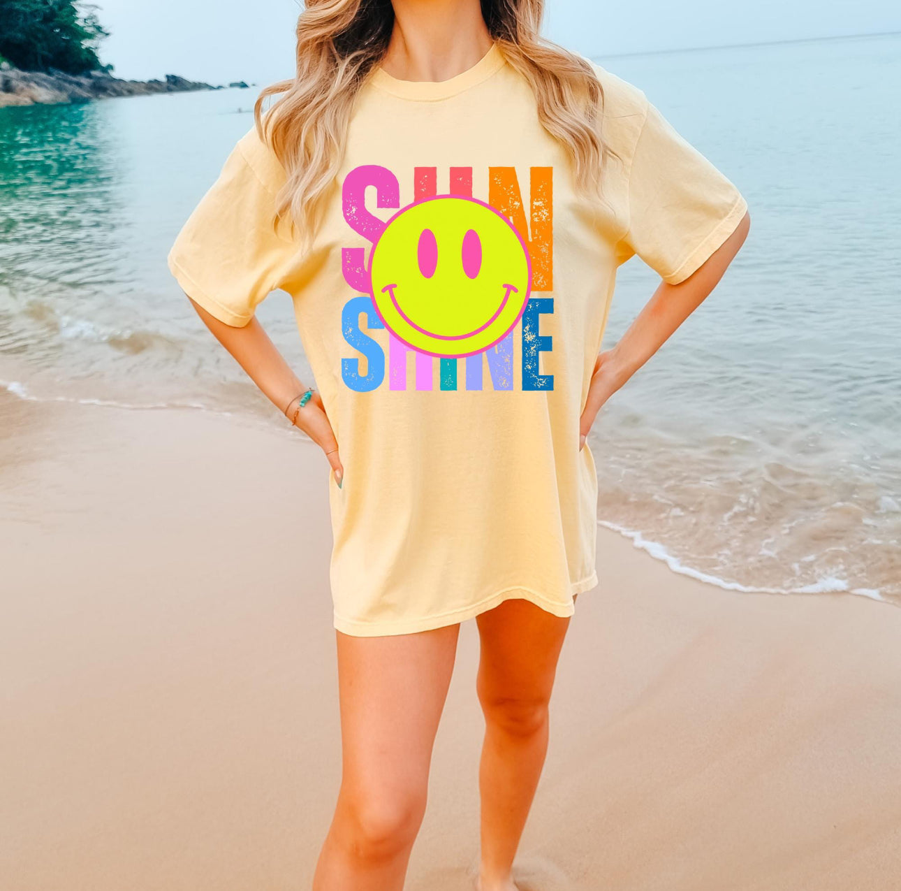 Butter Yellow SunShine Smiley Tee
