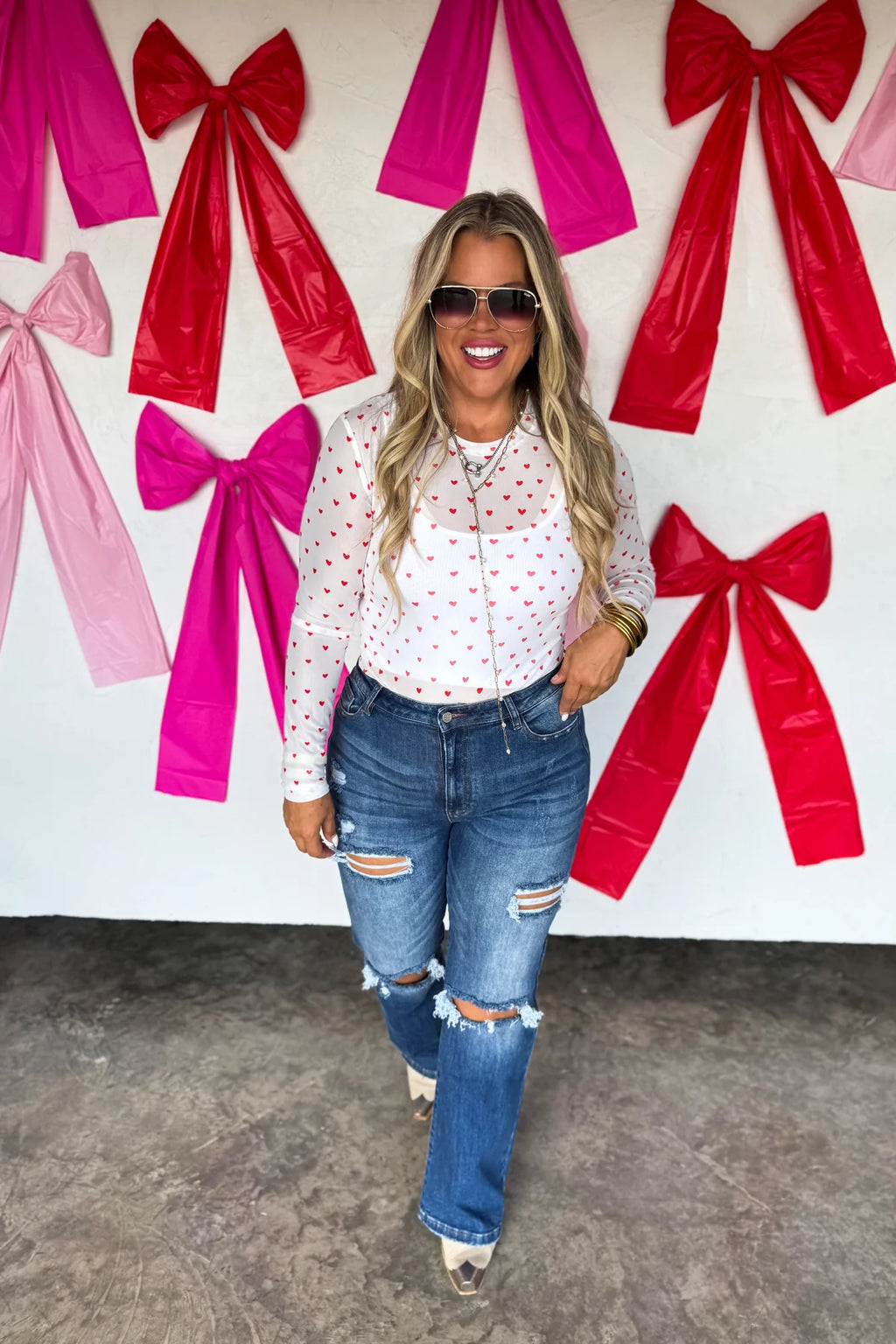 PREORDER - TINY HEARTS VALENTINES DRESS IT UP MESH TOPS - BLAKELEY