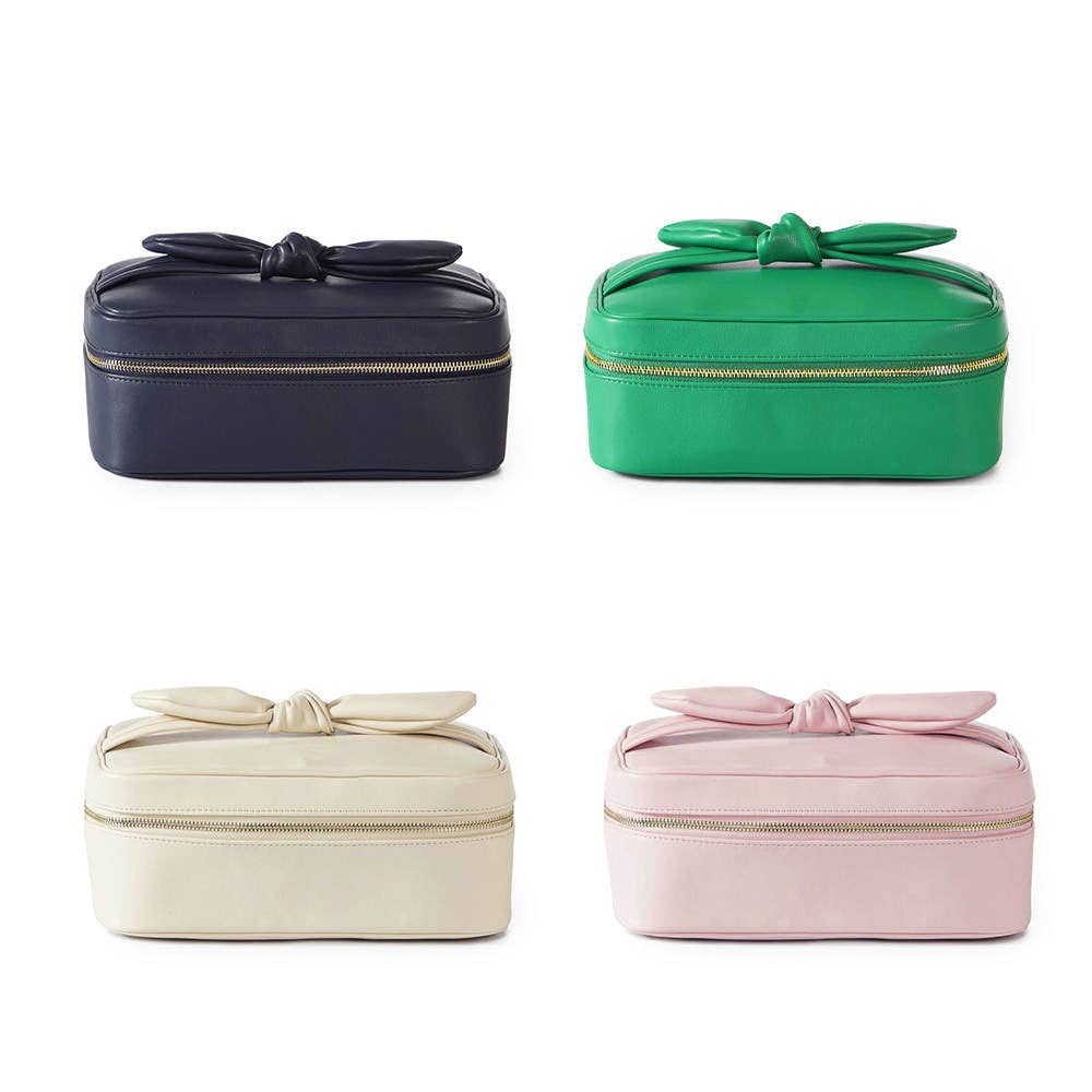 Madelyn Bow Makeup Bag Wholesale: Blush