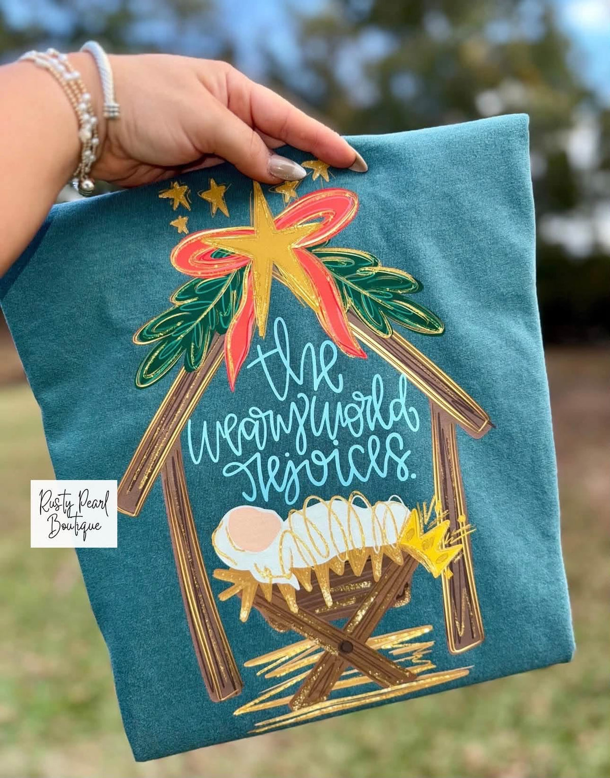 The Weary World Rejoices | Holiday Graphic Tee, Long Sleeve & Sweatshirt