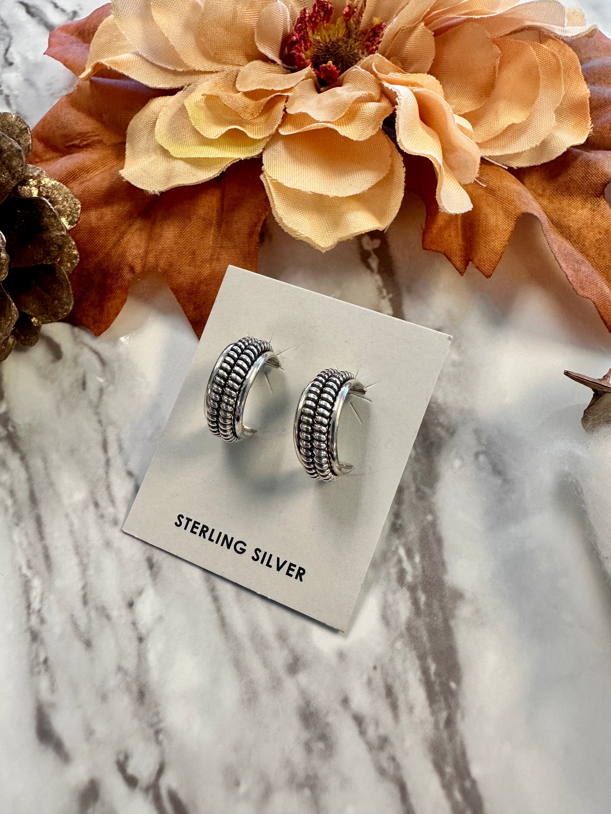 Sterling Silver Hoop Earrings by Caroline Isosie